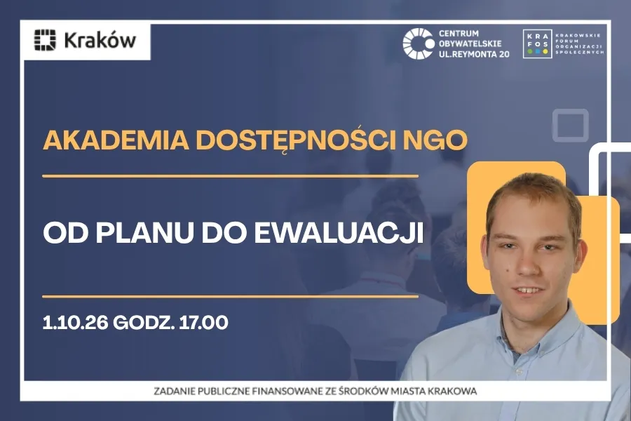 Akademia dostępności NGO, wydarzenie 1.10.26 o godz. 17.00 w Krakowie.