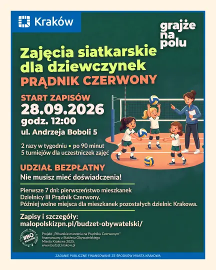 Siatkówka na Prądniku Czerwonym. Zajęcia i turnieje dla dziewczynek