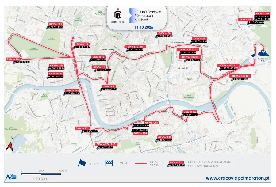 Lokale wyborcze na trasie półmaratonu
