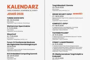 Kalendarz wydarzeń na jesień 2026, w tym targi, konferencje i wystawy w Krakowie.
