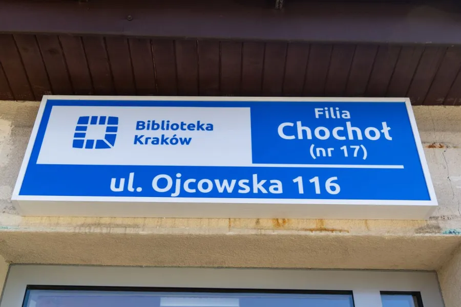 Biblioteka Kraków, filia Chochoł, ul. Ojcówka 116.