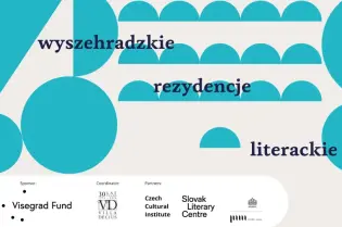 Wyszehradzkie rezydencje literackie z logo sponsorów i partnerów.