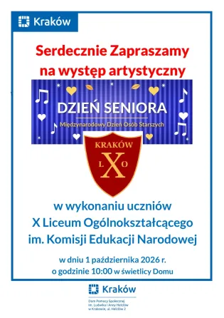 Uczniowie X LO z wizytą w Dniu Seniora.
