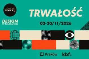 Plakat promujący wydarzenie "Trwałość" w Krakowie, 02-30/11/2026, z elementami graficznymi.