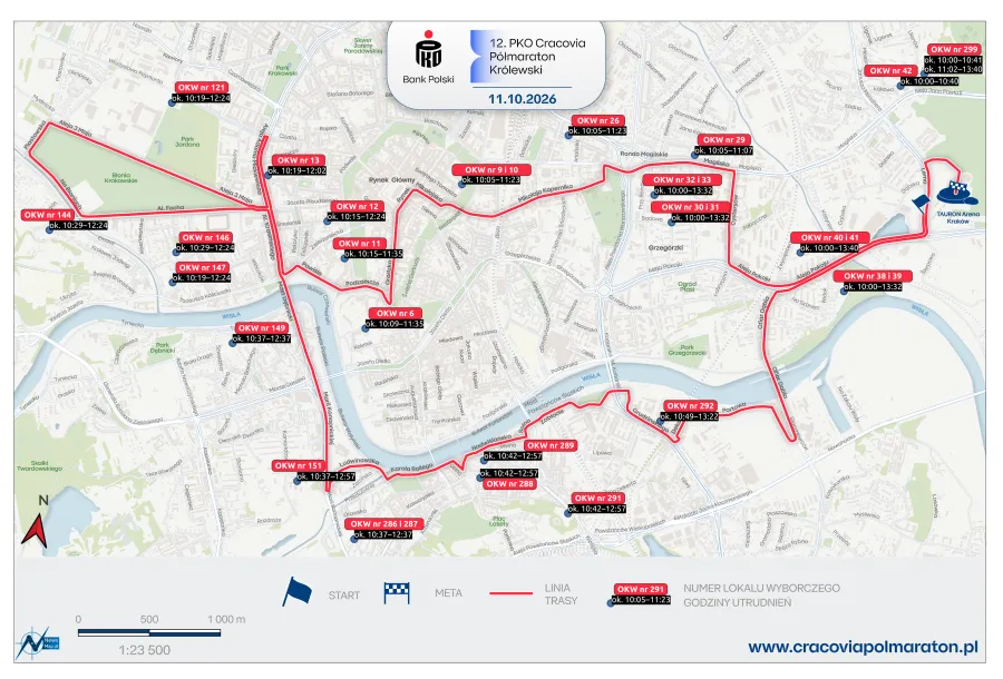 ZIS, lokale wyborcze na trasie półmaratonu