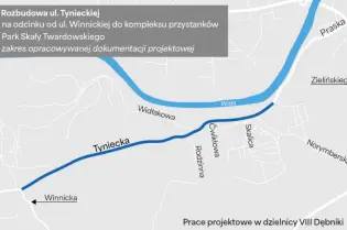 Rozbudowa ul. Tynieckiej od ul. Wiśnickiej do Parku Skały Twardowskiego w Dębniki.