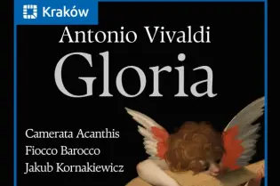 Plakat koncertu "Gloria" Antonio Vivaldiego, z informacjami o wykonawcach i dacie wydarzenia.
