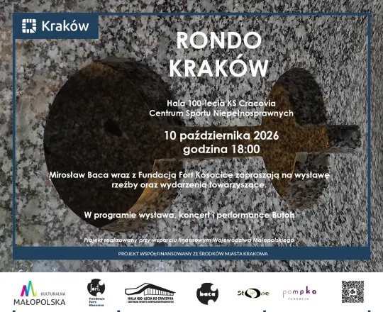 Wystawa rzeźby i performance w Krakowie, 10 października 2026, godzina 18:00.