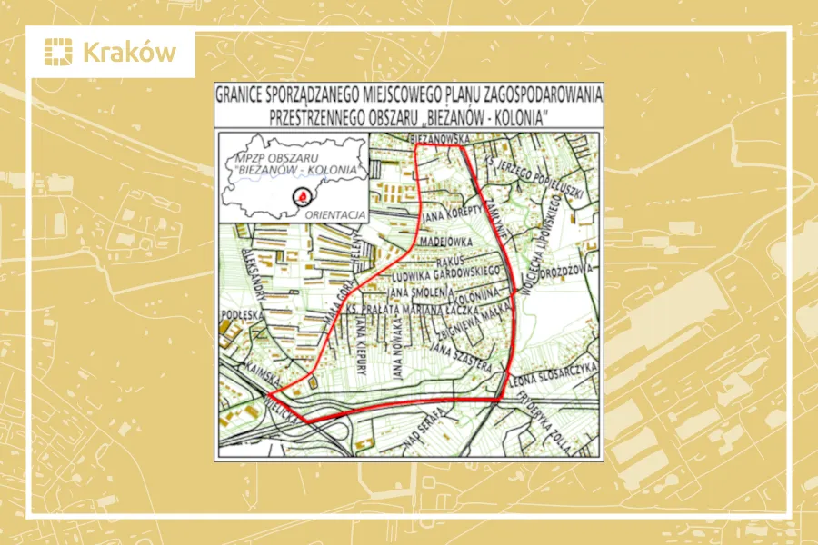 Granice miejscowego planu zagospodarowania przestrzennego obszaru „Bieżanów - Kolonia”