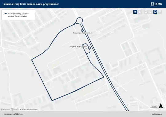 Prace na ul. Piaszczystej, zmiana trasy linii nr 513