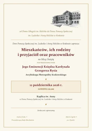 Wizyta duszpasterska Jego Eminencji Księdza Kardynała Grzegorza Rysia w DPS im. Ludwika i Anny Helclów w Krakowie.