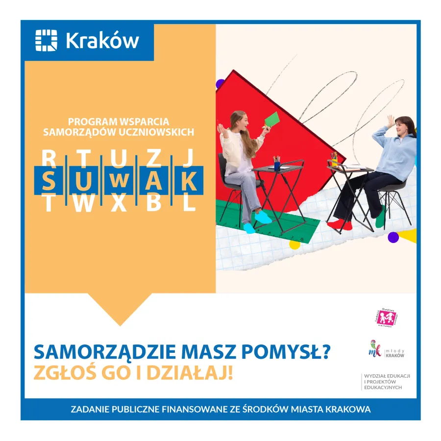 Program wsparcia dla uczniów w Krakowie, zachęta do zgłaszania pomysłów.