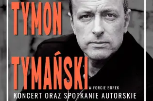 Plakat promujący koncert Tymona Tymańskiego w Krakowie, 24 października, godz. 18:00.