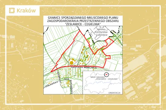 Granice miejscowego planu zagospodarowania przestrzennego obszaru „Zesławice - Cegielnia”