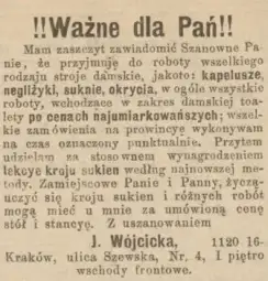 Pracownia Józefy Wójcickiej przy ul. Szewskiej 4. 