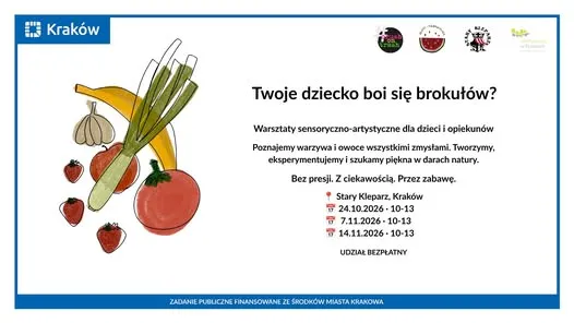 Warsztaty sensoryczno-artystyczne dla dzieci i opiekunów w Krakowie. Data i miejsce wydarzenia.
