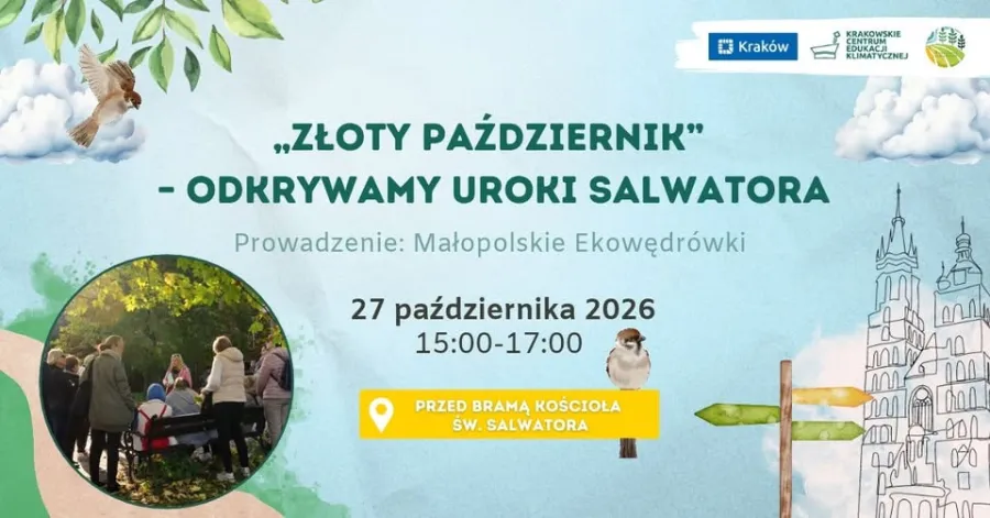 Złoty październik - wydarzenie ekologiczne w Krakowie, 27 października 2026, przed kościołem św. Salwatora.