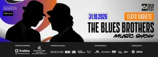 Plakat promujący koncert The Blues Brothers w Teatrze Variete, 31.10.2026.