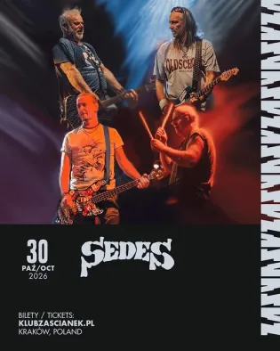 Koncert zespołu Sedes, czterech muzyków grających na instrumentach. Data i miejsce wydarzenia.