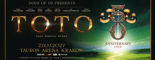 Toto zagra 27 lipca 2027 r. w TAURON Arenie Kraków