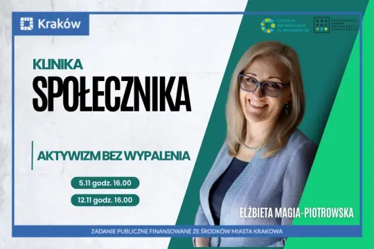 Klinika Społecznika, aktywizm bez wypalenia, daty wydarzeń: 5.11 i 12.11.