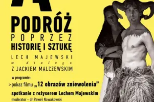 Plakat festiwalu filmowego z informacjami o wydarzeniu, dacie, miejscu i prelegentach.