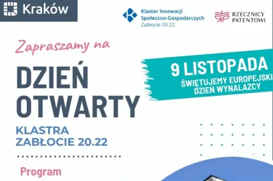 Dzień Otwarty Klastra Zabłocie 20.22 w Krakowie, 9 listopada, program konferencji i wystaw.