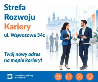 Strefa Rozwoju Kariery, adres ul. Wąwozowa 34c, zaproszenie do odkrywania nowych możliwości zawodowych.